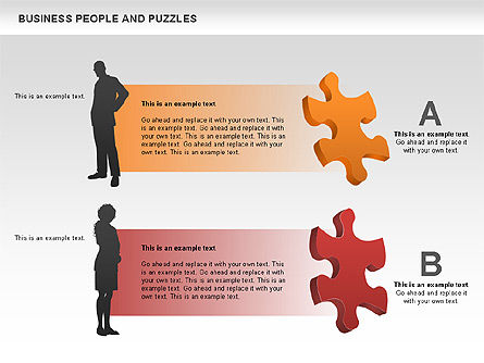 Puzzles und Menschen, Folie 12, 00485, Puzzle-Diagramme — PoweredTemplate.com