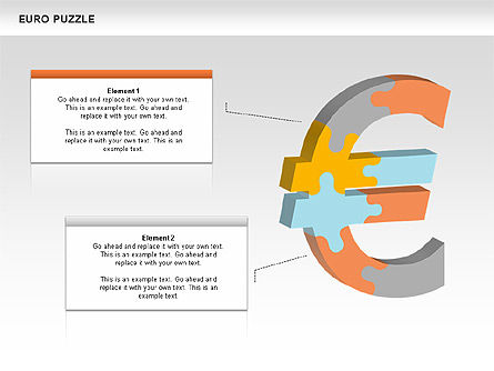 Diagrammes de casse-tête Euro, Diapositive 10, 00488, Schémas puzzle — PoweredTemplate.com