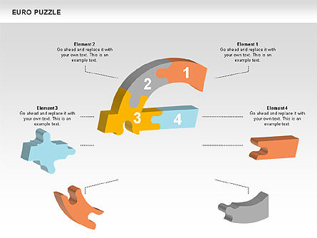 Euro puzzel diagrammen, Dia 5, 00488, Puzzeldiagrammen — PoweredTemplate.com