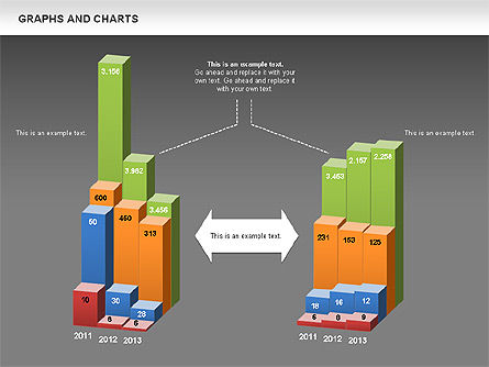 Grafieken en diagrammen, Dia 14, 00490, Graph Charts — PoweredTemplate.com