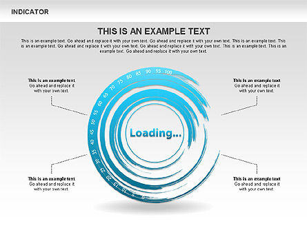 지표 다이어그램, 슬라이드 14, 00492, 단계 도표 — PoweredTemplate.com