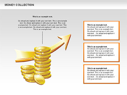 Geldformen und Icons, PowerPoint-Vorlage, 00494, Schablonen — PoweredTemplate.com