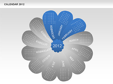 Calendrier des pétales Powerpoint 2012, Diapositive 14, 00495, Timelines & Calendars — PoweredTemplate.com
