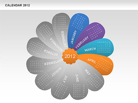 PowerPoint Petals Calendar 2012, Slide 5, 00495, Timelines & Calendars — PoweredTemplate.com