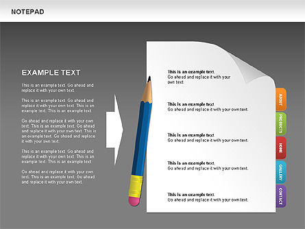Notepad with Bookmarks Shapes and Diagrams, Slide 13, 00496, Timelines & Calendars — PoweredTemplate.com
