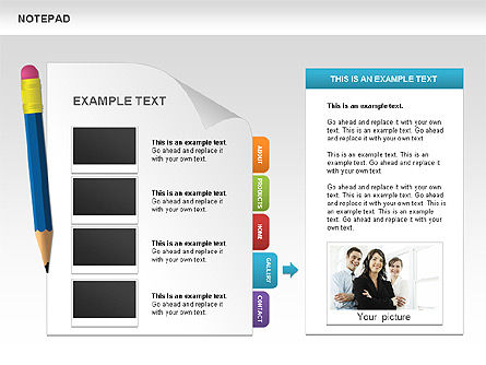 Notepad with Bookmarks Shapes and Diagrams, Slide 6, 00496, Timelines & Calendars — PoweredTemplate.com