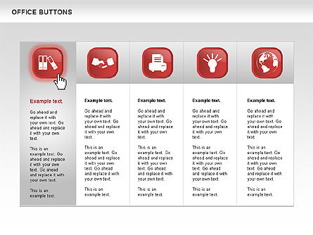 Colección de botones de negocios, Diapositiva 3, 00497, Iconos — PoweredTemplate.com
