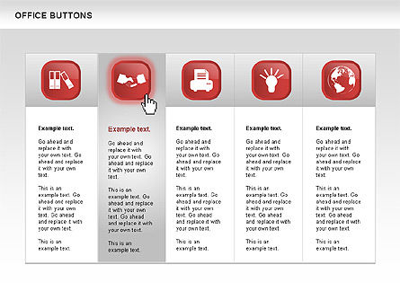 Colección de botones de negocios, Diapositiva 4, 00497, Iconos — PoweredTemplate.com