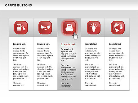 Colección de botones de negocios, Diapositiva 5, 00497, Iconos — PoweredTemplate.com