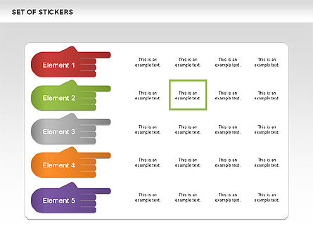 Hand Stickers, Slide 8, 00502, Icons — PoweredTemplate.com