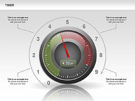 Diagramas de la etapa del cronómetro, Plantilla de PowerPoint, 00503, Timelines & Calendars — PoweredTemplate.com