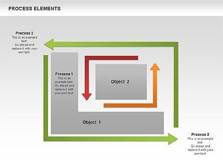 プロセスの正方形コレクション, スライド 4, 00508, プロセス図 — PoweredTemplate.com