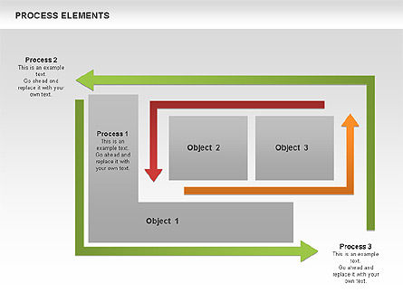 Prozess quadratische Formen Sammlung, Folie 5, 00508, Prozessdiagramme — PoweredTemplate.com