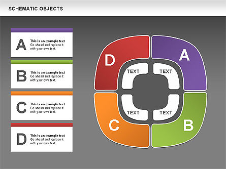 Oggetti di processo schematici, Slide 12, 00512, Forme — PoweredTemplate.com