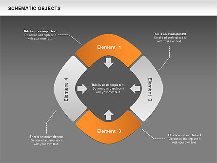 Objets de processus schématique, Diapositive 13, 00512, Formes — PoweredTemplate.com