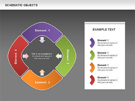 Schematic Process Objects, Slide 6, 00512, Shapes — PoweredTemplate.com