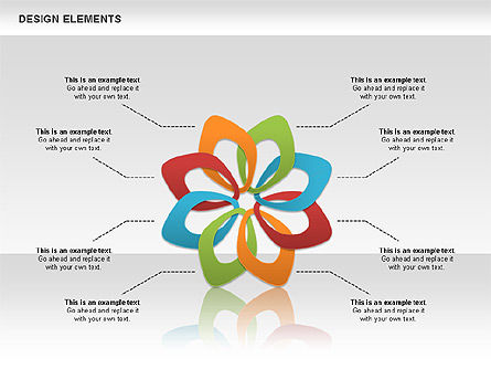 重なり合った花弁の色の形, PowerPointテンプレート, 00514, 図形 — PoweredTemplate.com