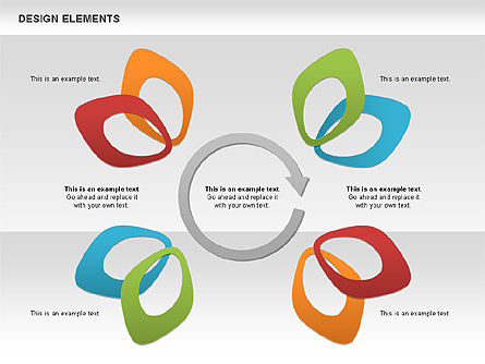 Formes de couleurs de pétales superposées, Diapositive 10, 00514, Formes — PoweredTemplate.com