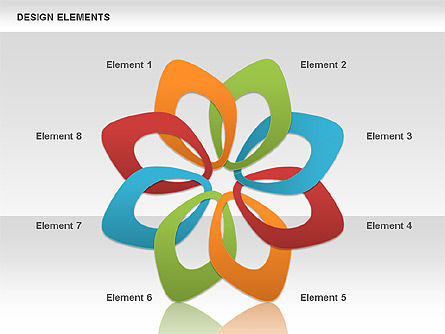 Formes de couleurs de pétales superposées, Diapositive 2, 00514, Formes — PoweredTemplate.com