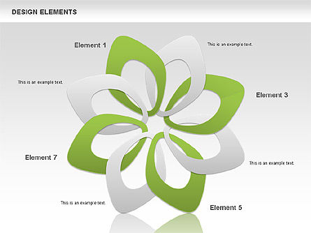 重なり合った花弁の色の形, スライド 9, 00514, 図形 — PoweredTemplate.com