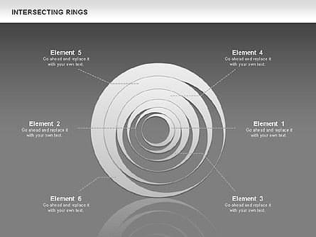 Anillos de intersección, Diapositiva 12, 00515, Formas — PoweredTemplate.com