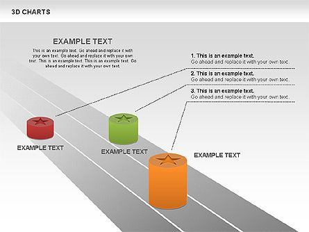 3 차원 차트, 슬라이드 5, 00518, 단계 도표 — PoweredTemplate.com