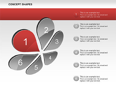 Petal conceito formas, Modelo do PowerPoint, 00519, Formas — PoweredTemplate.com