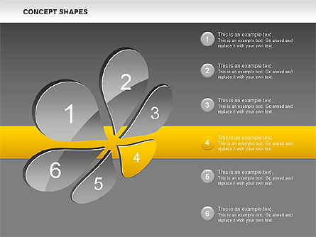 Petal Concept Shapes, Slide 14, 00519, Shapes — PoweredTemplate.com