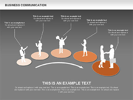 Komunikasi Bisnis, Slide 14, 00521, Diagram Proses — PoweredTemplate.com