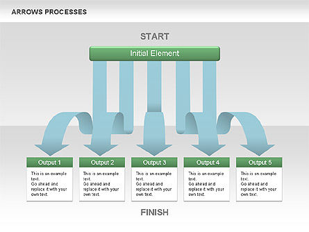 Processes with Cascade Arrows Toolbox, 00526, Process Diagrams — PoweredTemplate.com