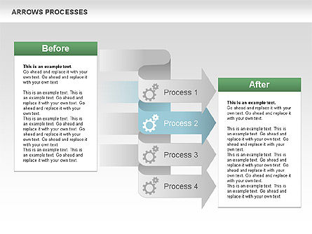 Processes with Cascade Arrows Toolbox, Slide 10, 00526, Process Diagrams — PoweredTemplate.com
