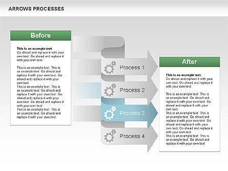Processes with Cascade Arrows Toolbox, Slide 11, 00526, Process Diagrams — PoweredTemplate.com