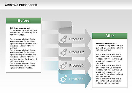 Processes with Cascade Arrows Toolbox, Slide 12, 00526, Process Diagrams — PoweredTemplate.com