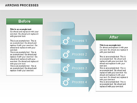 Processes with Cascade Arrows Toolbox, Slide 13, 00526, Process Diagrams — PoweredTemplate.com