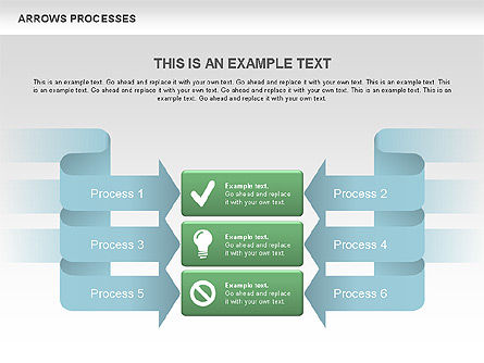 Processes with Cascade Arrows Toolbox, Slide 14, 00526, Process Diagrams — PoweredTemplate.com