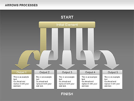 Processes with Cascade Arrows Toolbox, Slide 16, 00526, Process Diagrams — PoweredTemplate.com