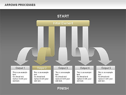 Processes with Cascade Arrows Toolbox, Slide 17, 00526, Process Diagrams — PoweredTemplate.com