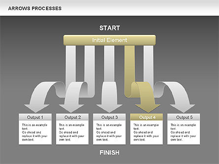 Processes with Cascade Arrows Toolbox, Slide 19, 00526, Process Diagrams — PoweredTemplate.com