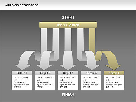 Processes with Cascade Arrows Toolbox, Slide 20, 00526, Process Diagrams — PoweredTemplate.com