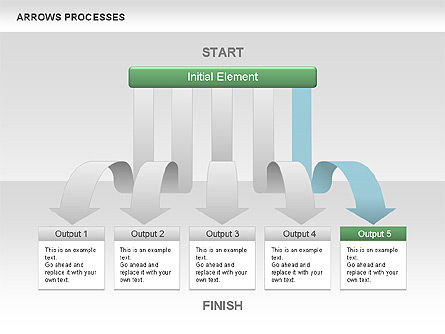 Processes with Cascade Arrows Toolbox, Slide 6, 00526, Process Diagrams — PoweredTemplate.com