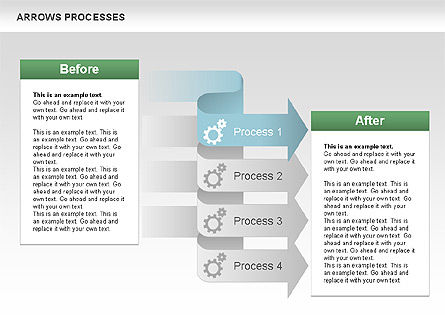 Processes with Cascade Arrows Toolbox, Slide 9, 00526, Process Diagrams — PoweredTemplate.com