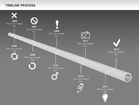 Caja de herramientas de proceso de tiempo de tubo, Diapositiva 11, 00527, Timelines & Calendars — PoweredTemplate.com