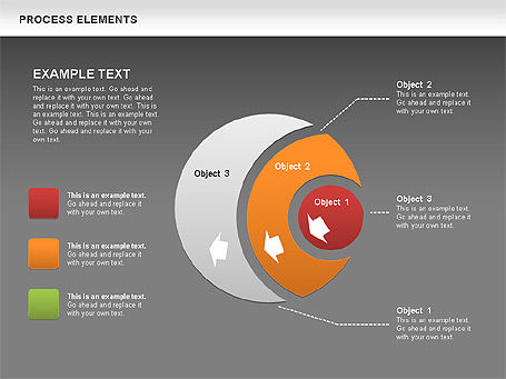 Collection des formes des étapes de processus, Diapositive 17, 00528, Schémas de procédés — PoweredTemplate.com