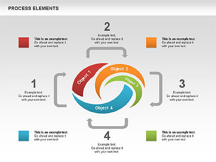 Collection des formes des étapes de processus, Diapositive 8, 00528, Schémas de procédés — PoweredTemplate.com