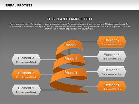Spiral Process Diagram, Slide 13, 00537, Process Diagrams — PoweredTemplate.com