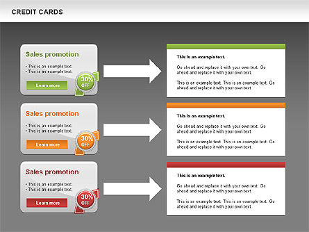 Caja de herramientas de tarjetas de crédito, Diapositiva 12, 00543, Gráficos circulares — PoweredTemplate.com