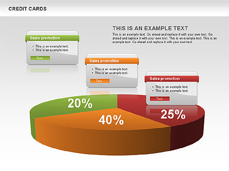 Caja de herramientas de tarjetas de crédito, Diapositiva 6, 00543, Gráficos circulares — PoweredTemplate.com