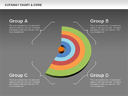 コアツールボックスを使用したカットチャート, スライド 15, 00545, 円グラフ — PoweredTemplate.com