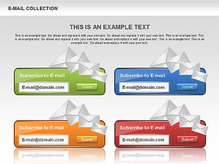 E-mail vormen collectie, Gratis PowerPoint-sjabloon, 00547, Figuren — PoweredTemplate.com