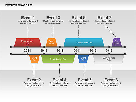 Events diagram, Dia 10, 00548, Timelines & Calendars — PoweredTemplate.com